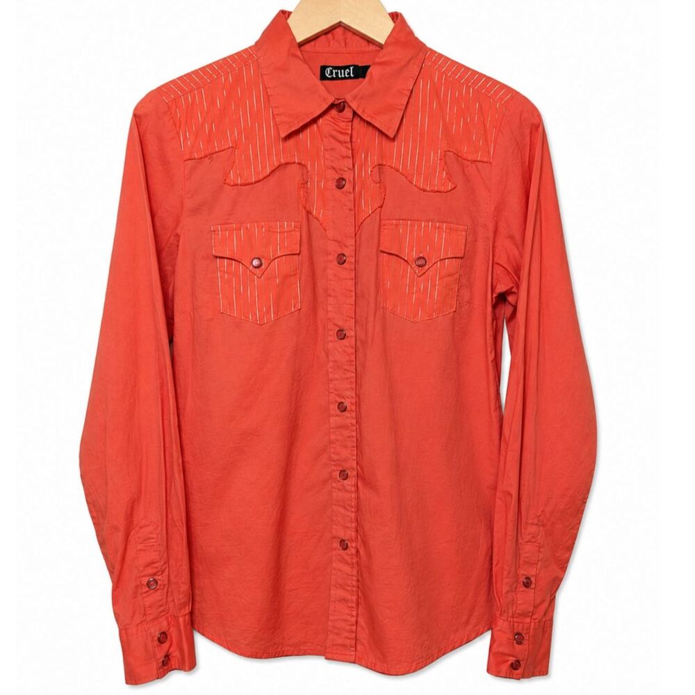 Cruel Girl Red Western Button-Up Shirt